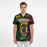 Personalised Vanuatu Independence Day Scrub Top Boar Tusk Warrior Tribal Floral Patterns DT05 - Polynesian Pride