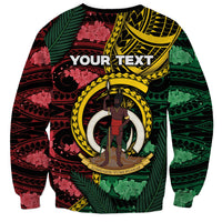 Personalised Vanuatu Independence Day Sweatshirt Boar Tusk Warrior Tribal Floral Patterns DT05 - Polynesian Pride