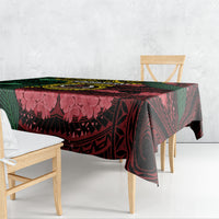Vanuatu Independence Day Tablecloth Boar Tusk Warrior Tribal Floral Patterns DT05 - Polynesian Pride