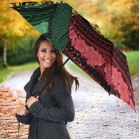 Vanuatu Independence Day Umbrella Boar Tusk Warrior Tribal Floral Patterns DT05 - Polynesian Pride