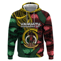 Personalised Vanuatu Independence Day Zip Hoodie Boar Tusk Warrior Tribal Floral Patterns DT05 Pullover Hoodie Multicolor - Polynesian Pride