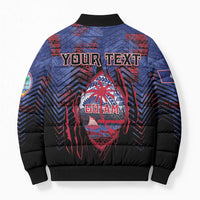Personalised Guam Bomber Puffer Jacket Chamorro Seal Tribal Scratch Design - Polynesian Pride