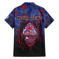 Personalised Guam Family Matching Long Sleeve Bodycon Dress and Hawaiian Shirt Chamorro Seal Tribal Scratch Design - Polynesian Pride