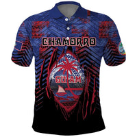 Personalised Guam Polo Shirt Chamorro Seal Tribal Scratch Design - Polynesian Pride