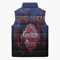 Personalised Guam Sleeveless Puffer Jacket Chamorro Seal Tribal Scratch Design - Polynesian Pride