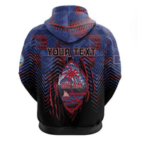 Personalised Guam Zip Hoodie Chamorro Seal Tribal Scratch Design - Polynesian Pride