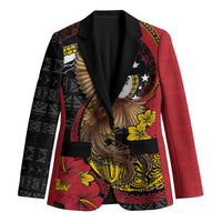Personalised Papua New Guinea Language Week Blazer Bird Of Paradise Tribal Floral Pattern DT05 Unisex Black - Polynesian Pride