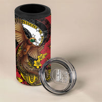 Personalised Papua New Guinea Language Week 4 in 1 Can Cooler Tumbler Bird Of Paradise Tribal Floral Pattern DT05 - Polynesian Pride