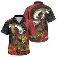 Personalised Papua New Guinea Language Week Family Matching Tank Maxi Dress and Hawaiian Shirt Bird Of Paradise Tribal Floral Pattern DT05 Son's Shirt Black - Polynesian Pride