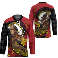 Personalised Papua New Guinea Language Week Hockey Jersey Bird Of Paradise Tribal Floral Pattern DT05 - Polynesian Pride