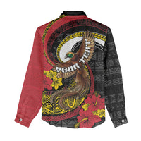 Personalised Papua New Guinea Language Week Women Casual Shirt Bird Of Paradise Tribal Floral Pattern DT05 - Polynesian Pride