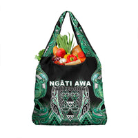 Aotearoa Ngati Awa Grocery Bag Maori Tribal Green Marble Paua Shell Pattern DT05 1-pack One Size Green - Polynesian Pride