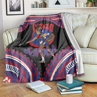 Samoa Mixed Martial Arts Blanket Flying Knee Of Samoan DT05 Black - Polynesian Pride