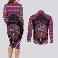 Personalised Samoa Mixed Martial Arts Couples Matching Long Sleeve Bodycon Dress and Long Sleeve Button Shirt Flying Knee Of Samoan DT05 - Polynesian Pride