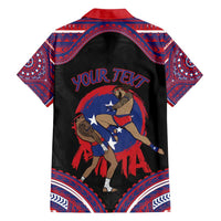 Personalised Samoa Mixed Martial Arts Family Matching Long Sleeve Bodycon Dress and Hawaiian Shirt Flying Knee Of Samoan - Polynesian Pride