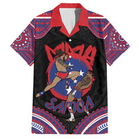 Personalised Samoa Mixed Martial Arts Family Matching Off Shoulder Maxi Dress and Hawaiian Shirt Flying Knee Of Samoan - Polynesian Pride