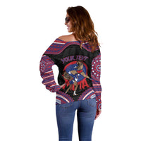 Personalised Samoa Mixed Martial Arts Off Shoulder Sweater Flying Knee Of Samoan DT05 - Polynesian Pride