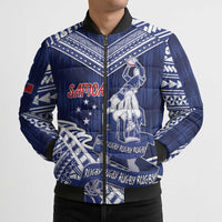 Personalised Samoa Rugby Bomber Puffer Jacket Pacific Warrior Glory DT05 - Polynesian Pride