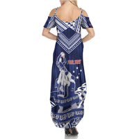 Personalised Samoa Rugby Family Matching Summer Maxi Dress and Hawaiian Shirt Pacific Warrior Glory DT05 - Polynesian Pride