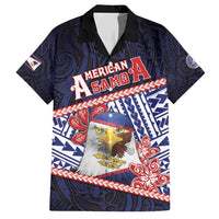 Personalized American Samoa Family Matching Short Sleeve Bodycon Dress and Hawaiian Shirt Bald Eagle With Polynesian Pattern - Polynesian Pride