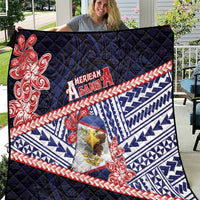 American Samoa Quilt Bald Eagle With Polynesian Pattern - Polynesian Pride