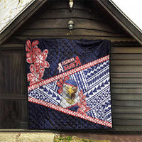 American Samoa Quilt Bald Eagle With Polynesian Pattern - Polynesian Pride