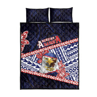 American Samoa Quilt Bed Set Bald Eagle With Polynesian Pattern - Polynesian Pride