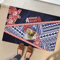 American Samoa Rubber Doormat Bald Eagle With Polynesian Pattern - Polynesian Pride