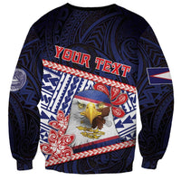 Personalized American Samoa Sweatshirt Bald Eagle With Polynesian Pattern - Polynesian Pride