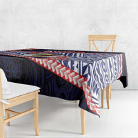 American Samoa Tablecloth Bald Eagle With Polynesian Pattern - Polynesian Pride
