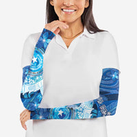 Northern Mariana Islands Arm Sleeves Galaxy Polynesian Shark Tattoo - Polynesian Pride