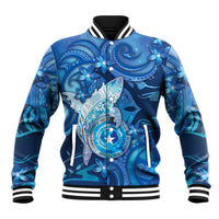 Personalised Northern Mariana Islands Baseball Jacket Galaxy Polynesian Shark Tattoo - Polynesian Pride