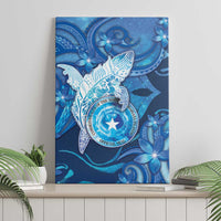 Northern Mariana Islands Canvas Wall Art Galaxy Polynesian Shark Tattoo - Polynesian Pride