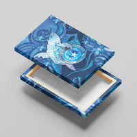 Northern Mariana Islands Canvas Wall Art Galaxy Polynesian Shark Tattoo - Polynesian Pride