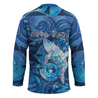 Personalised Northern Mariana Islands Hockey Jersey Galaxy Polynesian Shark Tattoo - Polynesian Pride
