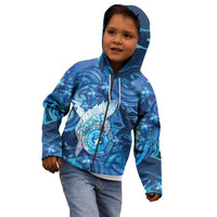 Personalised Northern Mariana Islands Kid Hoodie Galaxy Polynesian Shark Tattoo - Polynesian Pride