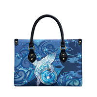 Northern Mariana Islands Leather Bag Galaxy Polynesian Shark Tattoo - Polynesian Pride