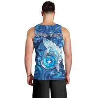Personalised Northern Mariana Islands Men Tank Top Galaxy Polynesian Shark Tattoo - Polynesian Pride