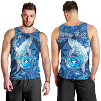 Personalised Northern Mariana Islands Men Tank Top Galaxy Polynesian Shark Tattoo - Polynesian Pride