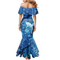 Personalised Northern Mariana Islands Mermaid Dress Galaxy Polynesian Shark Tattoo - Polynesian Pride