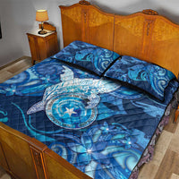 Northern Mariana Islands Quilt Bed Set Galaxy Polynesian Shark Tattoo - Polynesian Pride
