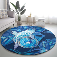 Northern Mariana Islands Round Carpet Galaxy Polynesian Shark Tattoo - Polynesian Pride