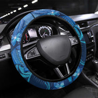 Northern Mariana Islands Steering Wheel Cover Galaxy Polynesian Shark Tattoo - Polynesian Pride