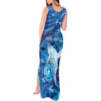 Personalised Northern Mariana Islands Tank Maxi Dress Galaxy Polynesian Shark Tattoo - Polynesian Pride