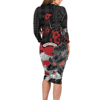Personalised Hawaiian And Japanese Family Matching Long Sleeve Bodycon Dress and Hawaiian Shirt Aloha Koi Fish Palaka Patterns - Polynesian Pride