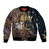 Hawaii Makahiki Bomber Jacket Polynesian Sky And Earth DT05 Unisex Gold - Polynesian Pride