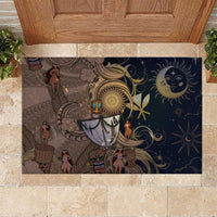 Hawaii Makahiki Rubber Doormat Polynesian Sky And Earth DT05 Gold - Polynesian Pride