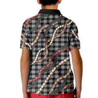 Hawaii Palaka Niihau Shell Lei Kid Polo Shirt Tropical Island Plaid Patterns