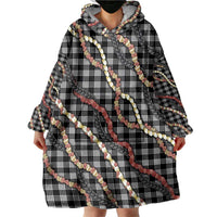 Hawaii Palaka Niihau Shell Lei Wearable Blanket Hoodie Tropical Island Plaid Patterns