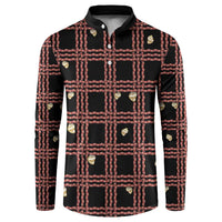 Hawaii Palaka Kahelelani Shell Lei Costume Button Sweatshirt Plaid Patterns